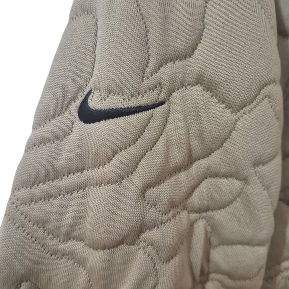 Nike Dri-Fit Golf "The League" Tan Quilted Sweatshirt w Pockets & Zip Neck NEW - Picture 9 of 16